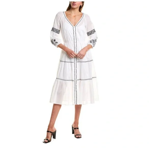 white embroidered peasant dress Hungarian Embroidered Dress